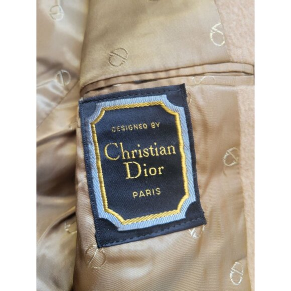 Vintage Christian Dior by Hart Schaffner & Marx 100% Cashmere Blazer Beige 42L - Picture 8 of 13